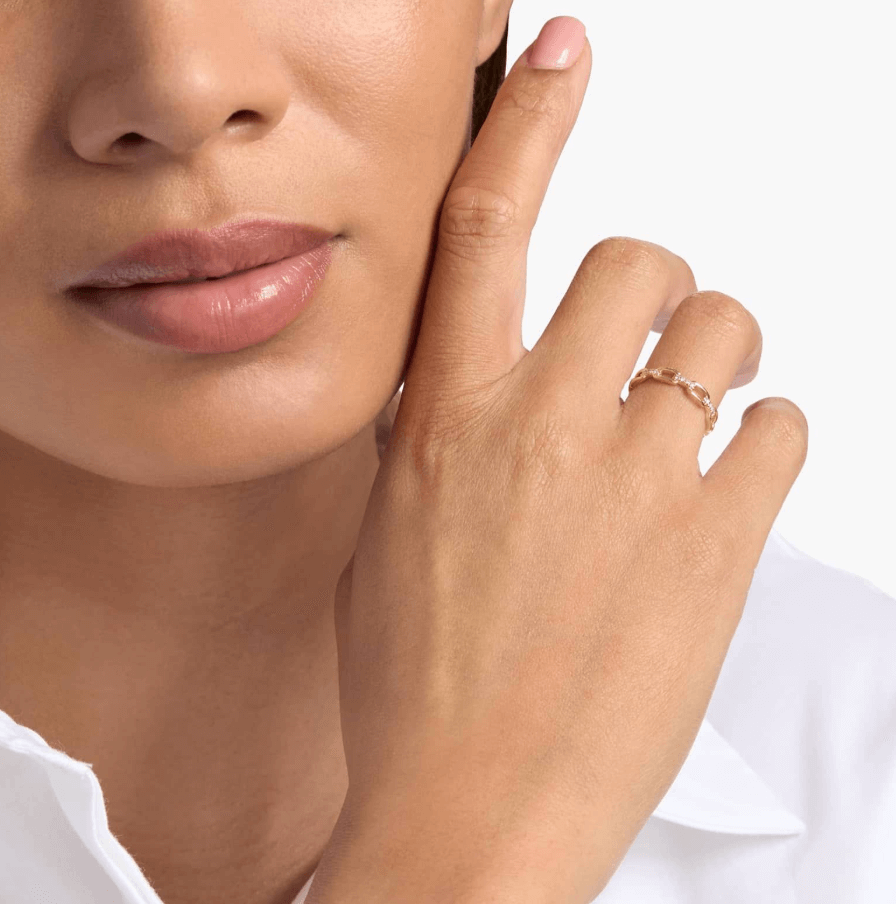 diamond link fashion ring